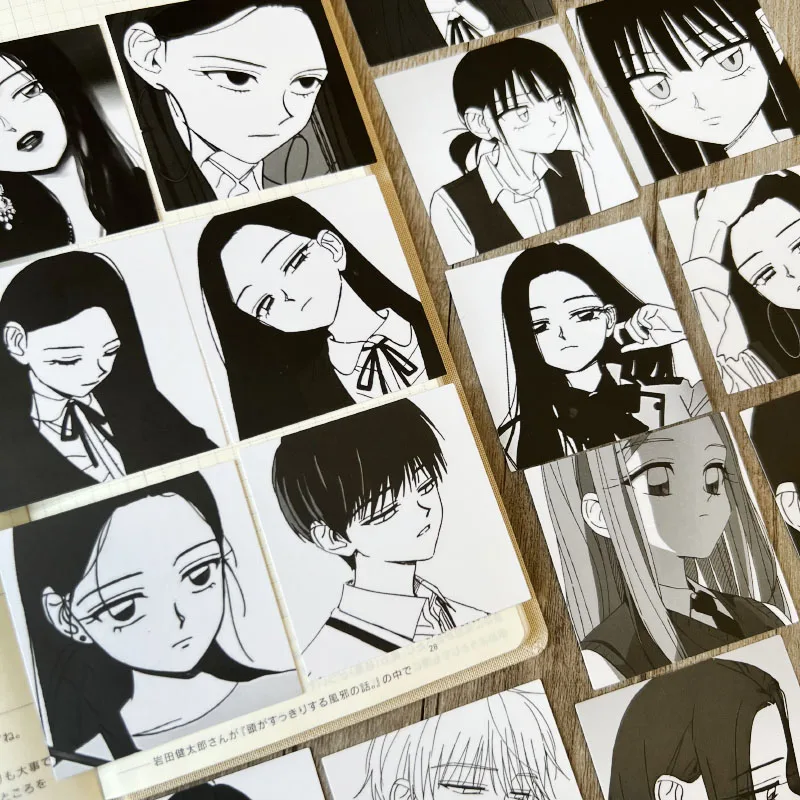 

24pcs Black-and-white cartoon hand-book stickers, diary albums, mobile phone case collage and decorative material stationery