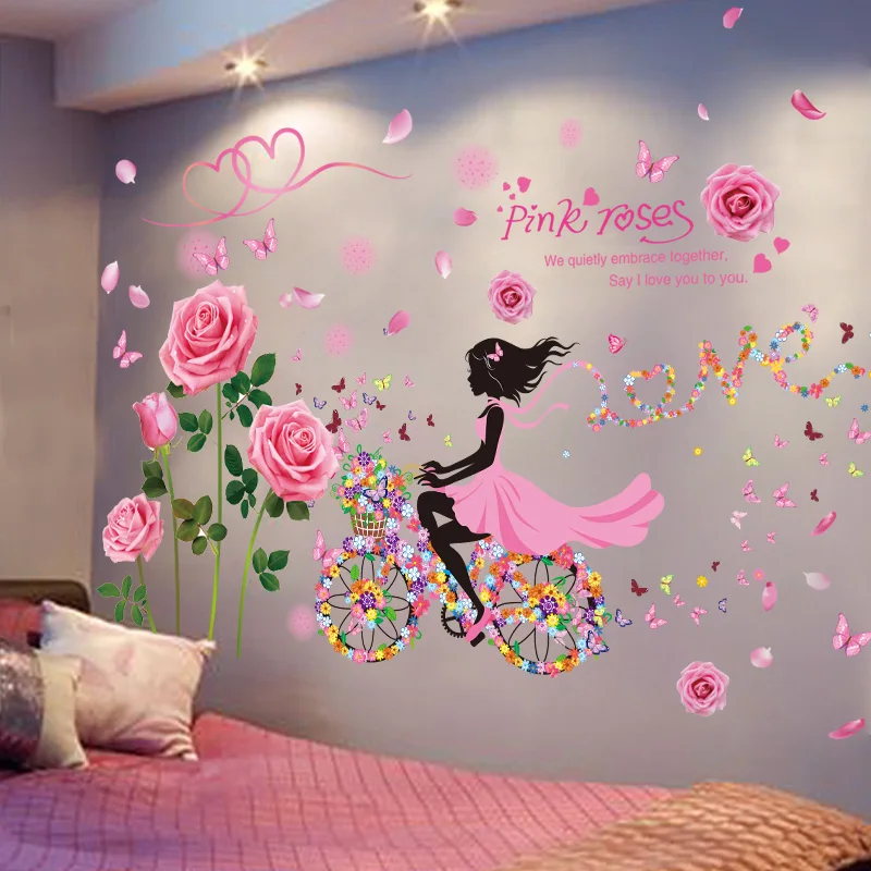 Cartoon Girl Bicycle Wall Stickers DIY Rose Flower Plants Wall Decor Decals for Kids Room Baby Bedroom Nursery Home Decoration
Cartoon Girl Bicycle Wall Stickers DIY Rose Flower Plants Wall Decor Decals for Kids Room Baby Bedroom Nursery Home Decoration