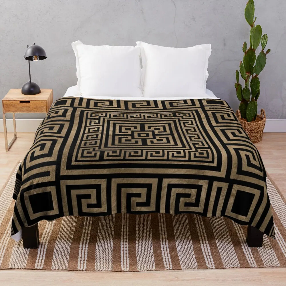 Greek Key Ornament - Greek Meander -Gold on Black Throw Blanket fashion sofa blankets luxury st blanket blanket for baby
Greek Key Ornament - Greek Meander -Gold on Black Throw Blanket fashion sofa blankets luxury st blanket blanket for baby