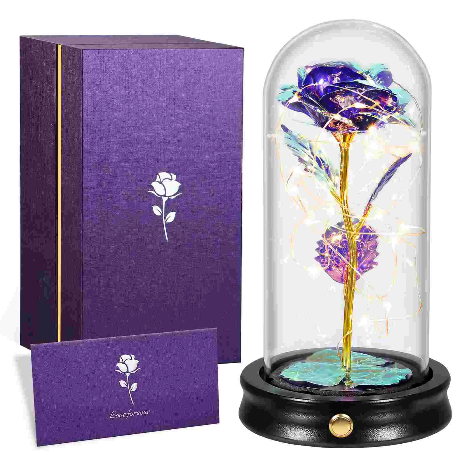 ETEREAUTY Artificial Rose in Glass Dome with Round Base Colorful Charming Rose Flower with Stand for
ETEREAUTY Artificial Rose in Glass Dome with Round Base Colorful Charming Rose Flower with Stand for