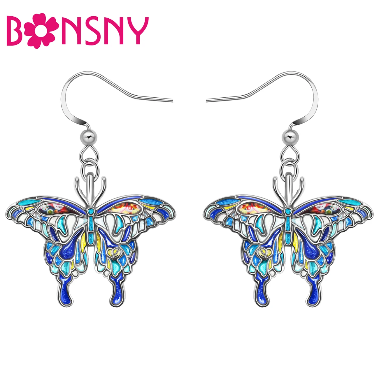 Bonsny Enamel Alloy Metal Spring Summer Butterfly Earrings Colorful Insects Dangle Drop Charms Fashion Jewelry For Women Gifts
Bonsny Enamel Alloy Metal Spring Summer Butterfly Earrings Colorful Insects Dangle Drop Charms Fashion Jewelry For Women Gifts