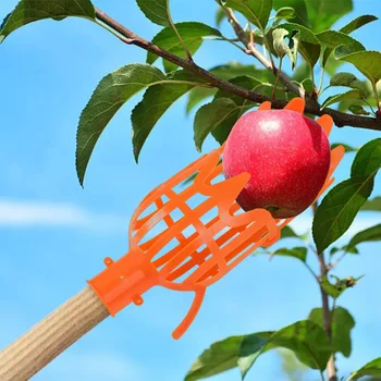 Garden Fruit Picker Head Orchard Apple Pears Orange High Tree Picking Tool Fruit Catcher Pouch Detachable Farm Fruits Collector