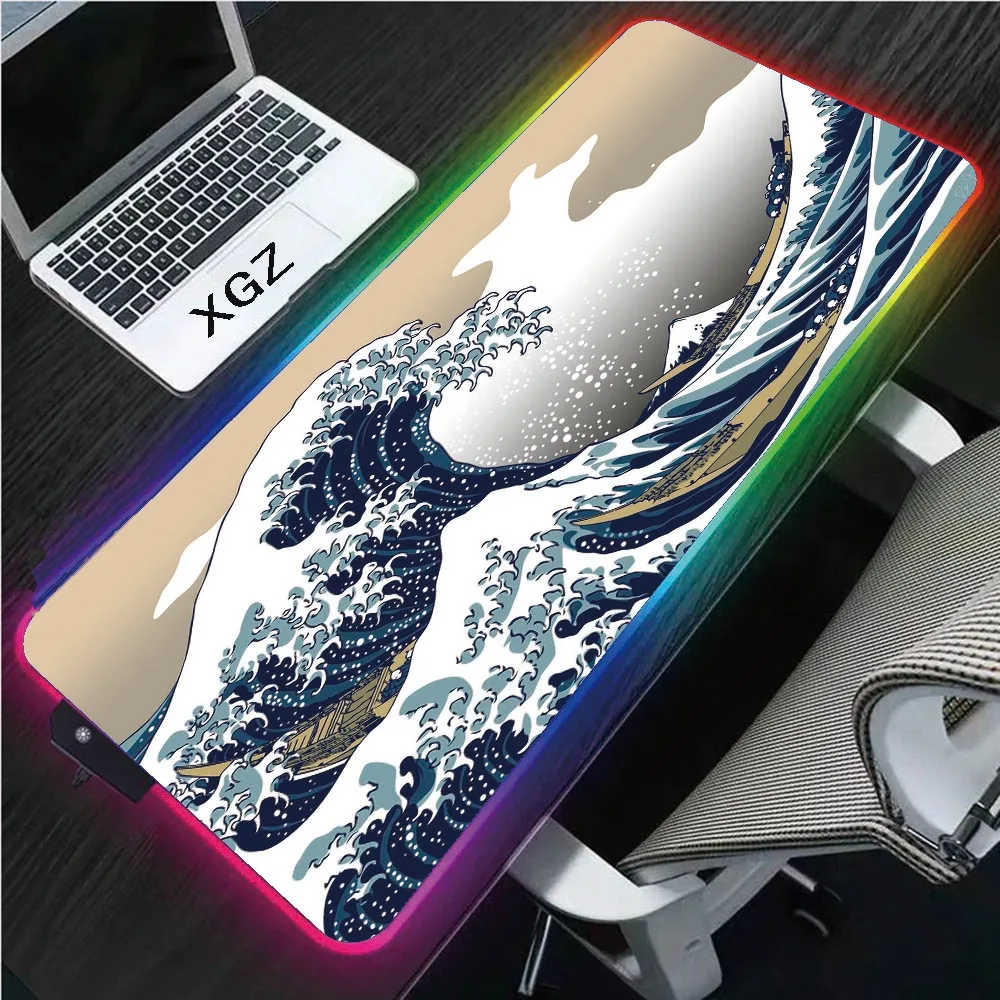 XGZ Japanese Wave Art Rgb Laptop Desktop PC Gaming Luminous LED with USB Gamer Accessories Large Mouse Pad Xxl Keyboard Desk Mat
XGZ Japanese Wave Art Rgb Laptop Desktop PC Gaming Luminous LED with USB Gamer Accessories Large Mouse Pad Xxl Keyboard Desk Mat