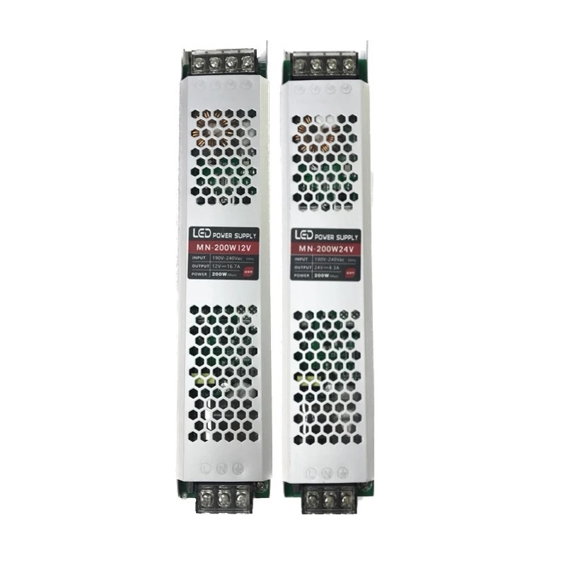 AC190-240V To DC12V 24V Transformer Power Supply For LED Strip Light Indoor Lighting Silent Super Thin Design LED Driver 200W
AC190-240V To DC12V 24V Transformer Power Supply For LED Strip Light Indoor Lighting Silent Super Thin Design LED Driver 200W