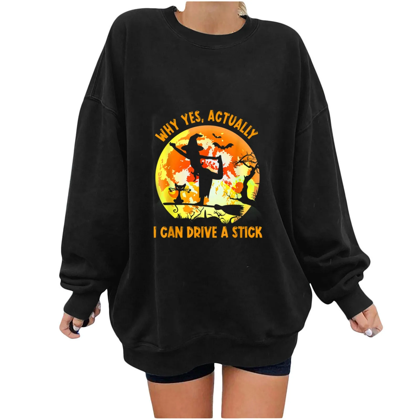 Woman Clothing Halloween Long Sleeve Sweatshirt Women Casual Witches Pattern Round Neck Pullover Loose Funny Patchwork Top Y2k
Woman Clothing Halloween Long Sleeve Sweatshirt Women Casual Witches Pattern Round Neck Pullover Loose Funny Patchwork Top Y2k