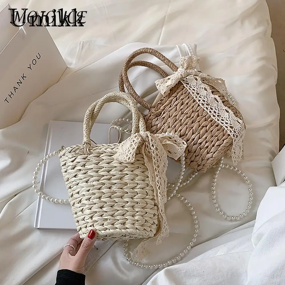 Women Top-Handle Bags Straw Beach Chain Basket Shoulder Bags Girls Fashionable Simple Solid Color Handmade Bags Ladies Handbags
Women Top-Handle Bags Straw Beach Chain Basket Shoulder Bags Girls Fashionable Simple Solid Color Handmade Bags Ladies Handbags