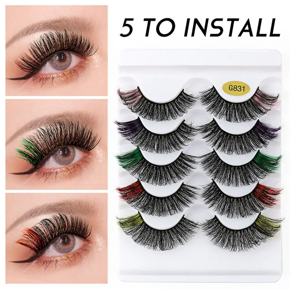 5 Pairs Women Beauty Handmade Fluffy Natural Long 3D Colored False Eyelashes Wispy Faux Mink
5 Pairs Women Beauty Handmade Fluffy Natural Long 3D Colored False Eyelashes Wispy Faux Mink