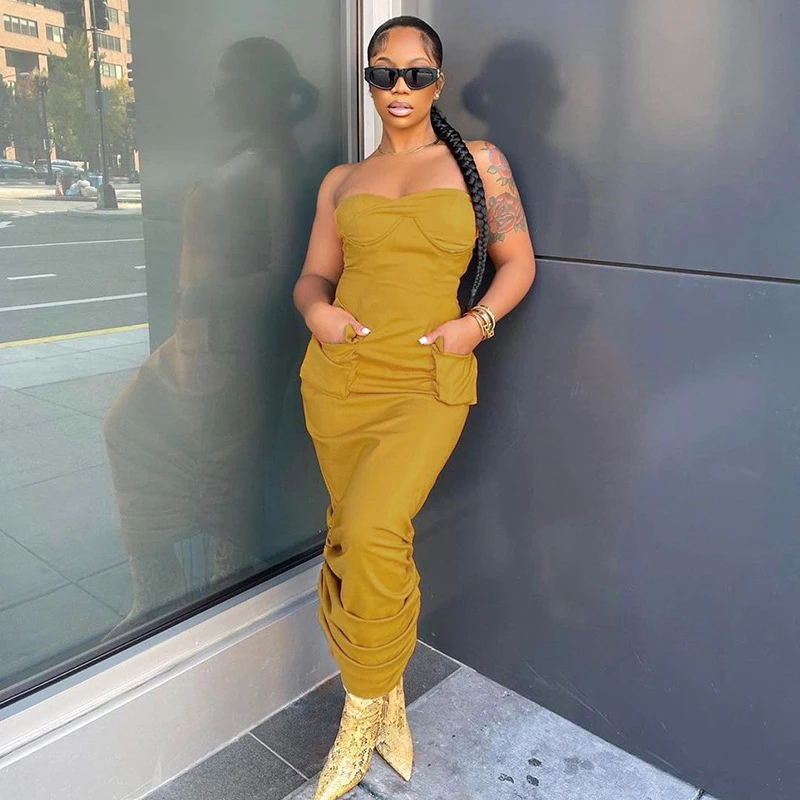 Bikini Cover Summer Dress Women Beach Outfits For Bath Suit Strapless Fold Tooling Commute Pocket Pure Color Yellow Solid
Bikini Cover Summer Dress Women Beach Outfits For Bath Suit Strapless Fold Tooling Commute Pocket Pure Color Yellow Solid