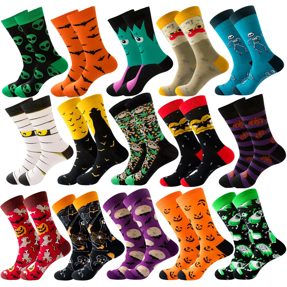 Happy Halloween Male Socks Fashion Skull Weed Alien Pumpkin Bat Stripe Funny Colorful Crew Men Socks Women Gifts Party 
Happy Halloween Male Socks Fashion Skull Weed Alien Pumpkin Bat Stripe Funny Colorful Crew Men Socks Women Gifts Party