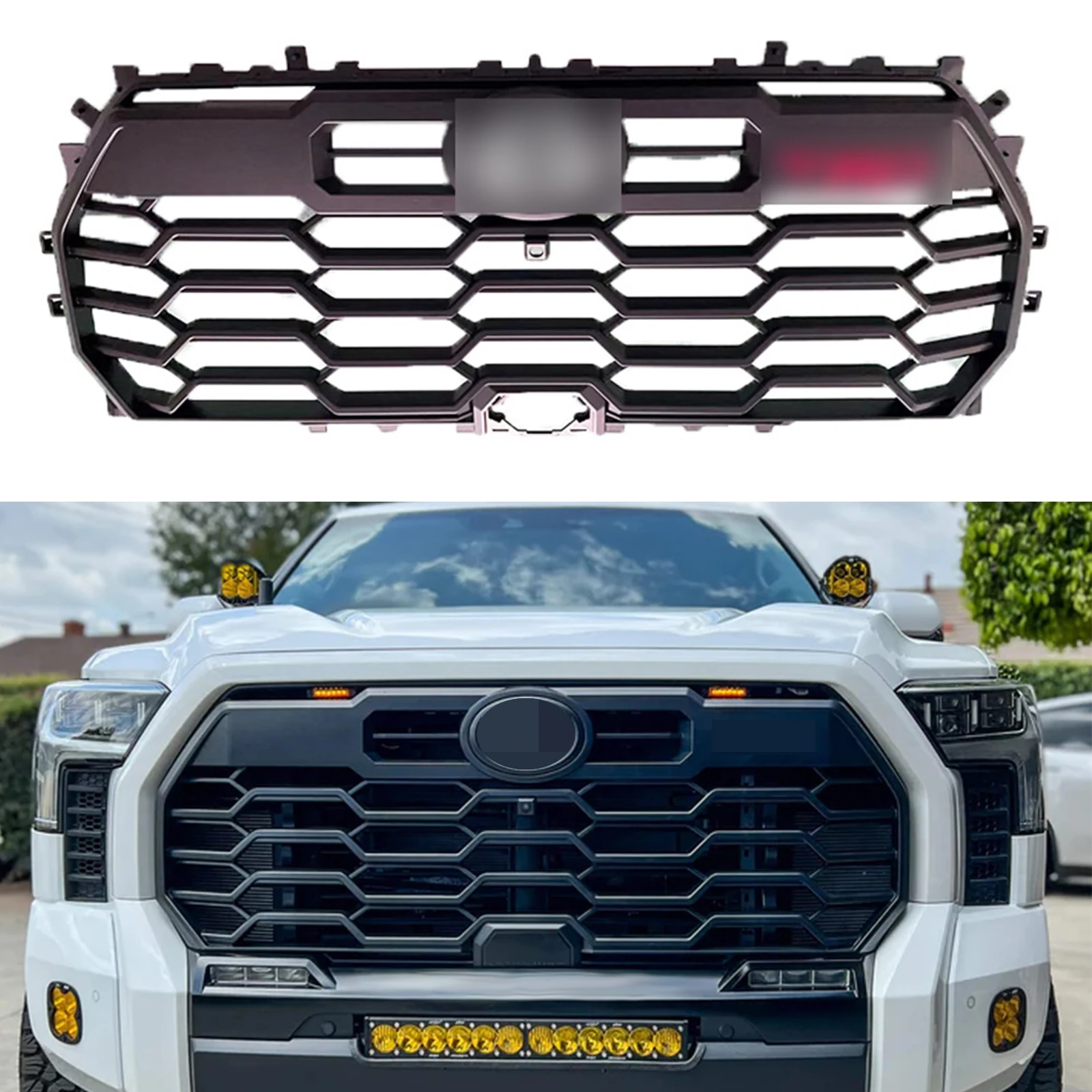 

Fits for Tundra Front Grille Matte Pro Design Mesh Bar Grille 2022 2023 Black