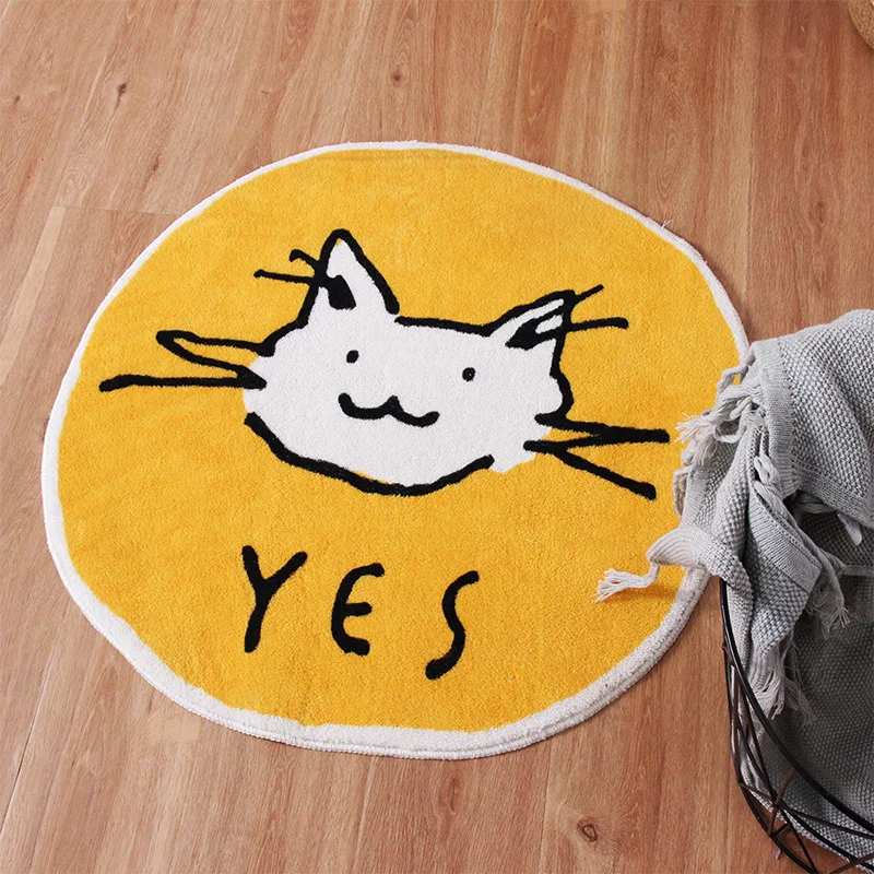 Ins Round Carpet Cartoon Cat Living Room Area Rug Bathroom Doormat Anti-slip Absorbent Floor Mats Bedroom Decorative Carpets
Ins Round Carpet Cartoon Cat Living Room Area Rug Bathroom Doormat Anti-slip Absorbent Floor Mats Bedroom Decorative Carpets