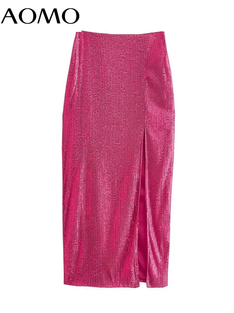 AOMO Women Shiny Sequin Midi Skirt For New Year Vintage High Waist Side Zipper Female Skirts QJ22A
AOMO Women Shiny Sequin Midi Skirt For New Year Vintage High Waist Side Zipper Female Skirts QJ22A