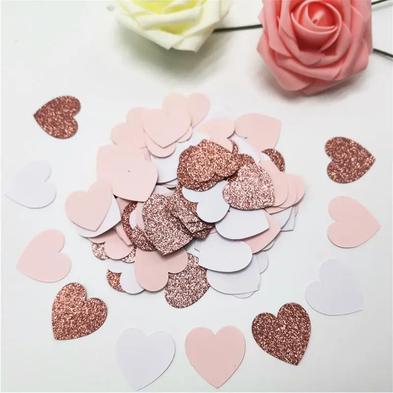100pcs Glittler Rose Gold 3cm Heart Paper Confetti Wedding Card Paper Confettis Birthday Party Supplies Baby Shower Decor
100pcs Glittler Rose Gold 3cm Heart Paper Confetti Wedding Card Paper Confettis Birthday Party Supplies Baby Shower Decor
