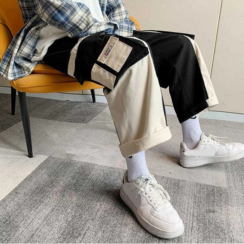 Men's Cargo Korea Sweatpants Women Clothes Casual Straight Cropped Flared Pants Sportswear Streetwear Splicing Pants for Men
Men's Cargo Korea Sweatpants Women Clothes Casual Straight Cropped Flared Pants Sportswear Streetwear Splicing Pants for Men