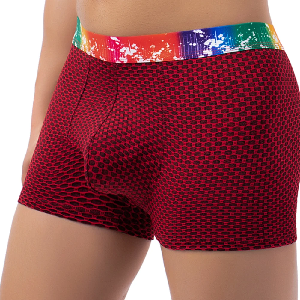 

Men Breathable Boxer Briefs Soft Comfortable Panties Man Bulge Pouch Underpants Trunks Knickers U Convex Pouch Shorts