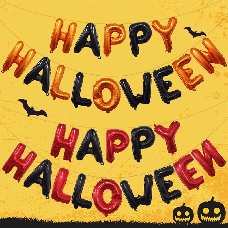 16 inch letter balloon Halloween black orange letter balloon Decorative supplies aluminum film Halloween balloon
16 inch letter balloon Halloween black orange letter balloon Decorative supplies aluminum film Halloween balloon