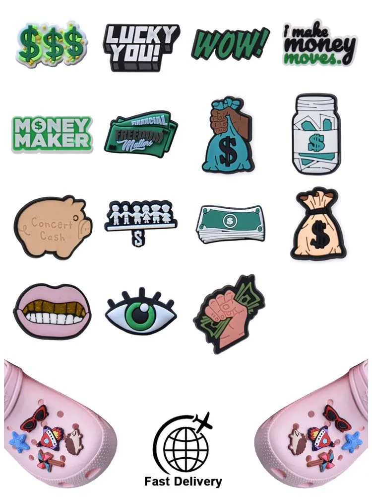 1Pcs PVC Money for Croc Charm DIY Shoes Accessories Badge Women Clogs Buckle Kids Pins Decoration Jeans Wristbands Dropshipping
1Pcs PVC Money for Croc Charm DIY Shoes Accessories Badge Women Clogs Buckle Kids Pins Decoration Jeans Wristbands Dropshipping