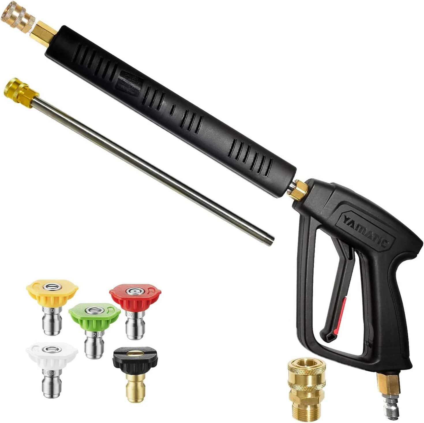 Pressure Washer Gun with 3/8" Swivel Quick Connector & M22-14mm Fitting Flexible Extension Wand Replacement for Most Power Washe
Pressure Washer Gun with 3/8" Swivel Quick Connector & M22-14mm Fitting Flexible Extension Wand Replacement for Most Power Washe