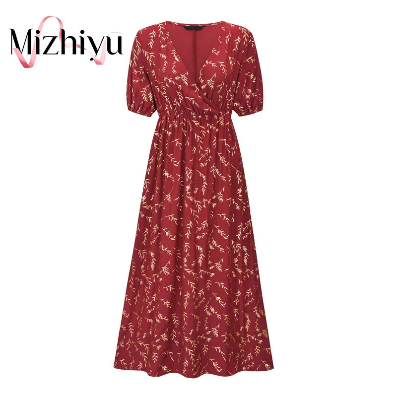 Mizhiyu 2022 Summer Ladies Dress Fashion Elegant Retro Floral Sexy V-Neck Short-Sleeved Waist Elastic Mid-Length Dress Vestidos
Mizhiyu 2022 Summer Ladies Dress Fashion Elegant Retro Floral Sexy V-Neck Short-Sleeved Waist Elastic Mid-Length Dress Vestidos