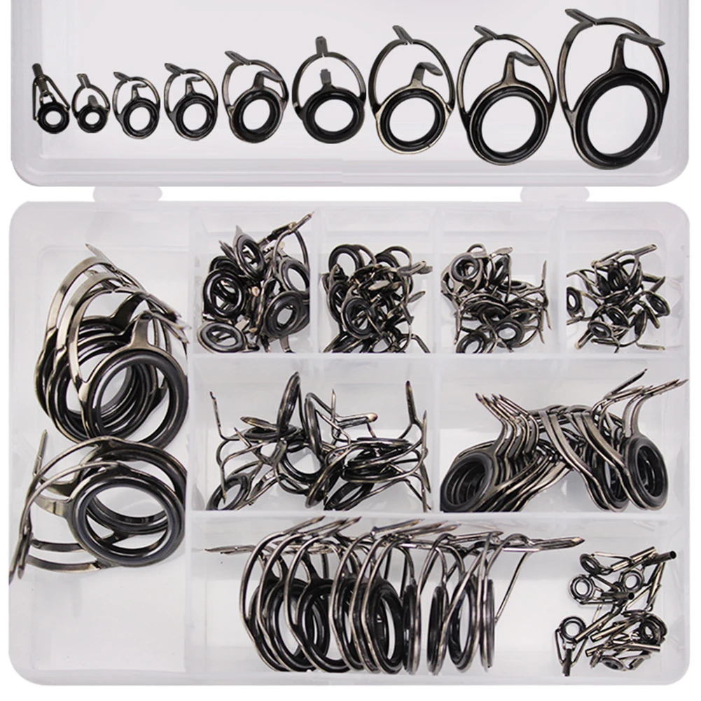 Eye Rings Line Set Fishing Rod Guides Portable Repair Kit Stainless Steel+Ceramic Tip Top Universal 320g/set 85 Pcs
Eye Rings Line Set Fishing Rod Guides Portable Repair Kit Stainless Steel+Ceramic Tip Top Universal 320g/set 85 Pcs