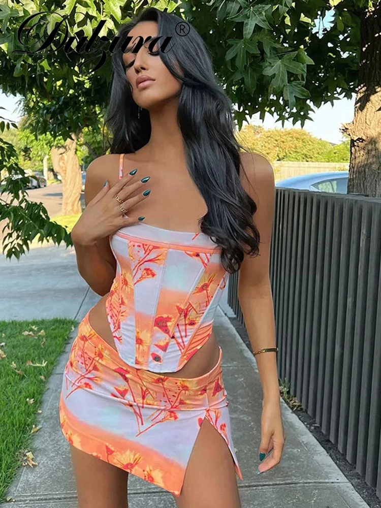Dulzura Tie Dye Floral Print Women 2 Piece Sets Corset Crop Top Slit Mini Skirt Suits Matching Co Ords Club Outfits Vacation
Dulzura Tie Dye Floral Print Women 2 Piece Sets Corset Crop Top Slit Mini Skirt Suits Matching Co Ords Club Outfits Vacation