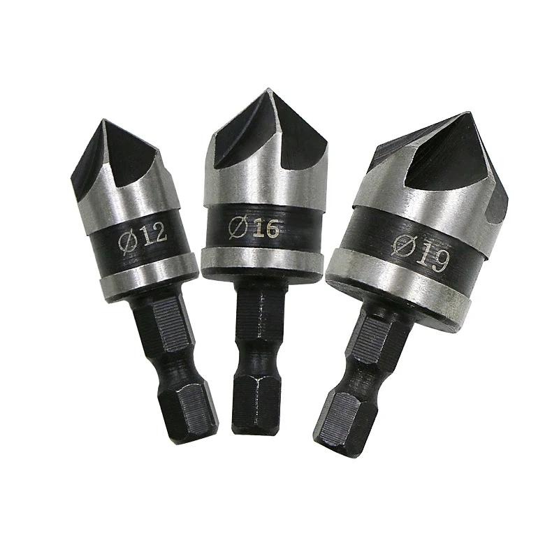 Countersink Drill Chamfer Drill Bit Set 12/16/19mm 5 Flute Woodworking Drill Bit Cutter Countersink Drill Bit Set Metal Drilling
Countersink Drill Chamfer Drill Bit Set 12/16/19mm 5 Flute Woodworking Drill Bit Cutter Countersink Drill Bit Set Metal Drilling