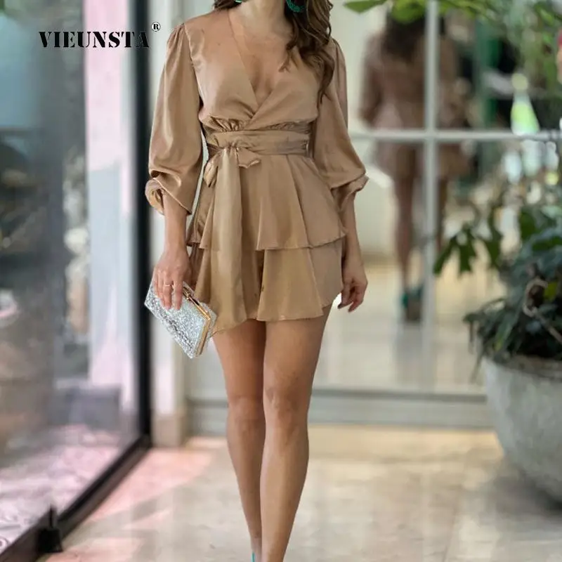 Fashion Temperament V-Neck Commute Short Pants Jumpsuit Summer 3/4 Sleeve Rompers Women Casual Sexy Lace-Up High Waist Playsuits
Fashion Temperament V-Neck Commute Short Pants Jumpsuit Summer 3/4 Sleeve Rompers Women Casual Sexy Lace-Up High Waist Playsuits