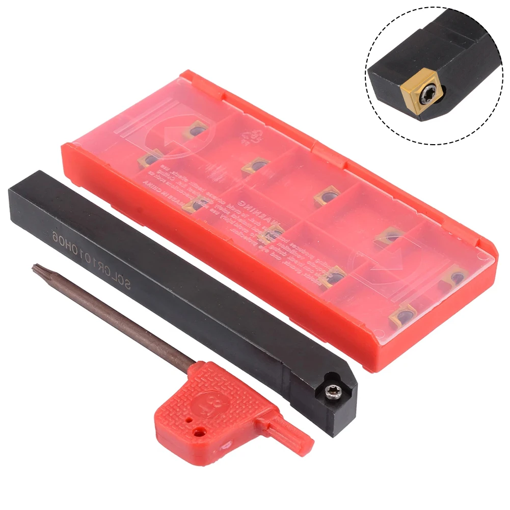 12Pcs Turning Holder Set 100x10mm SCLCR1010H06 Lathe Turning Tool Holder + 10Pcs CCMT0602 Alloy Inserts Tools
12Pcs Turning Holder Set 100x10mm SCLCR1010H06 Lathe Turning Tool Holder + 10Pcs CCMT0602 Alloy Inserts Tools