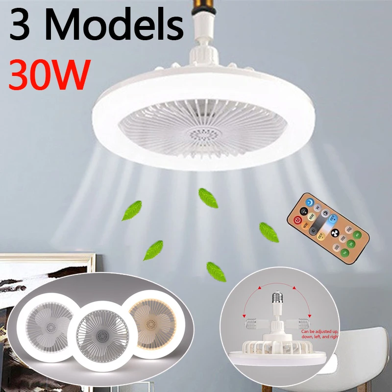 30W LED Lamp Fan E27 Converter Base Ceiling Fans with Remote Control and Light Smart Silent Ceiling Fans for Bedroom Living Room
30W LED Lamp Fan E27 Converter Base Ceiling Fans with Remote Control and Light Smart Silent Ceiling Fans for Bedroom Living Room