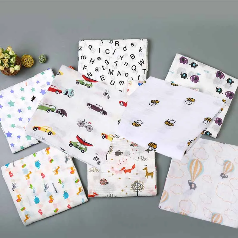 2 Layers Muslin 100% Cotton Baby Swaddle Cartoon Soft Newborn Blankets Bath Gauze Infant Wrap Sleepsack Stroller Cover 120*120cm
2 Layers Muslin 100% Cotton Baby Swaddle Cartoon Soft Newborn Blankets Bath Gauze Infant Wrap Sleepsack Stroller Cover 120*120cm