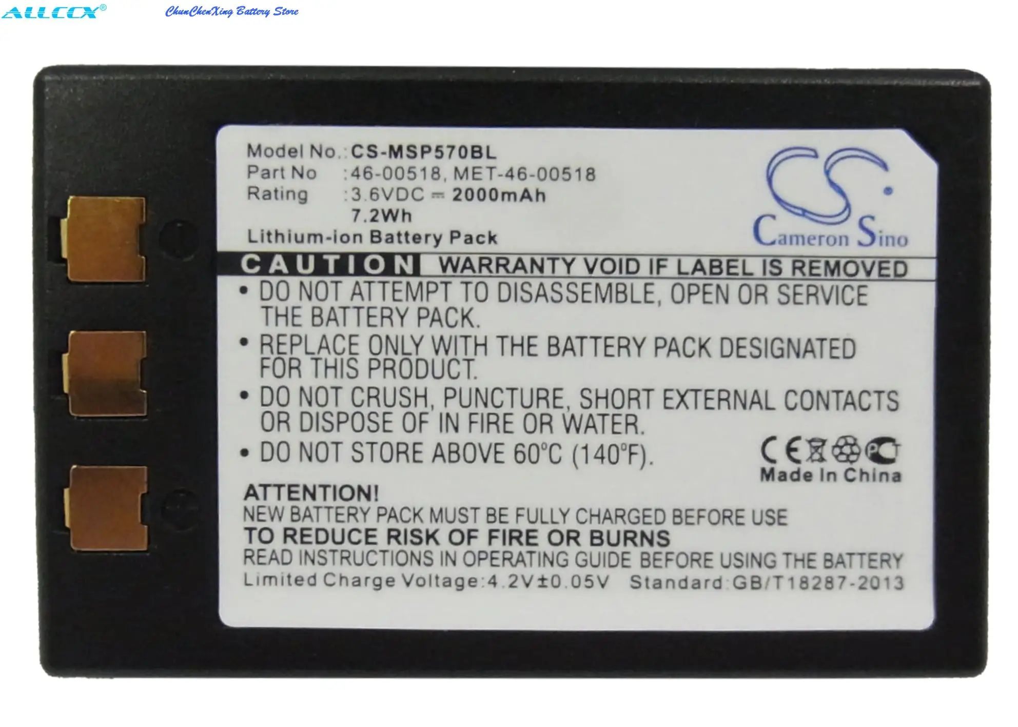 Аккумулятор Cameron Sino 2000mAh 46-00518, MET-46-00518 для Metrologic MK5710, SP5700 Optimus PDA
Аккумулятор Cameron Sino 2000mAh 46-00518, MET-46-00518 для Metrologic MK5710, SP5700 Optimus PDA