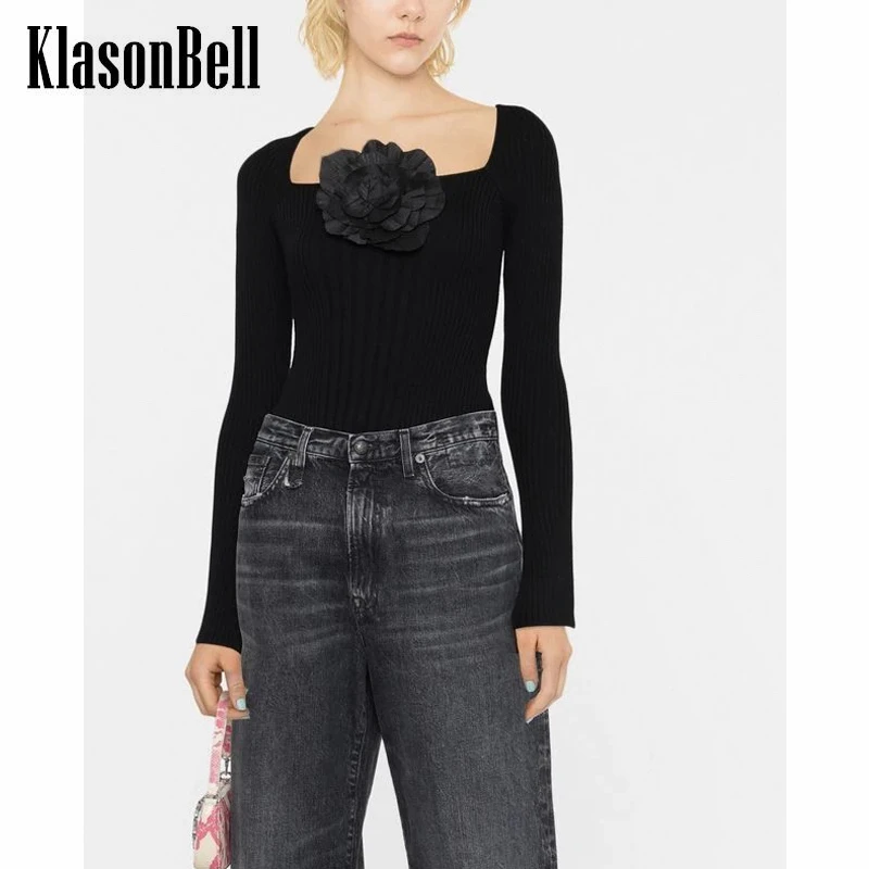 8.16 KlasonBell Fashion 3D Flower Decoration Knitted Square Collar Slim Pullover Knitwear Women
8.16 KlasonBell Fashion 3D Flower Decoration Knitted Square Collar Slim Pullover Knitwear Women