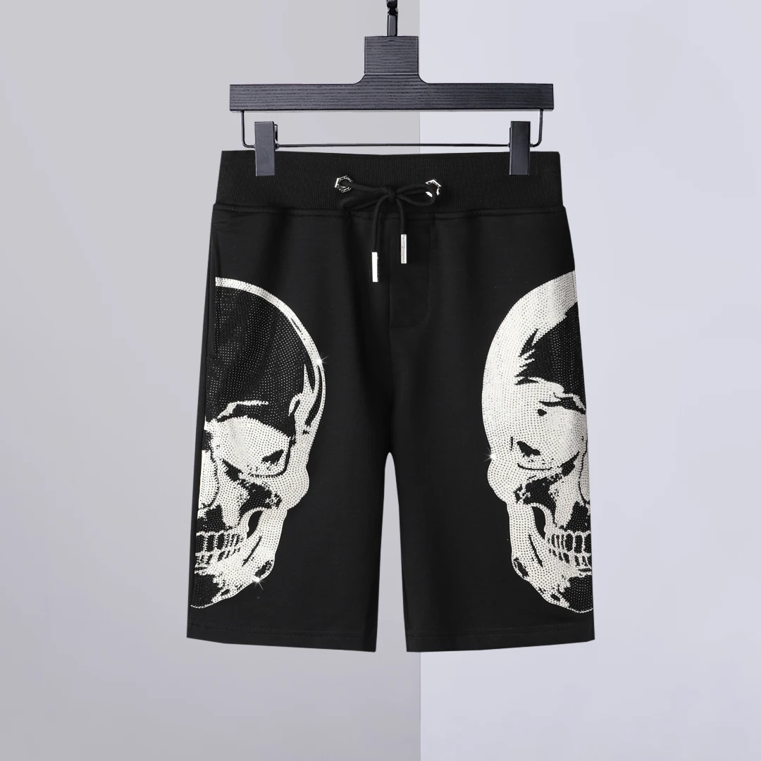 2022 short pants men's cotton side double skull diamond pull fit short pants fashion trend summer hip hop European new plein
2022 short pants men's cotton side double skull diamond pull fit short pants fashion trend summer hip hop European new plein