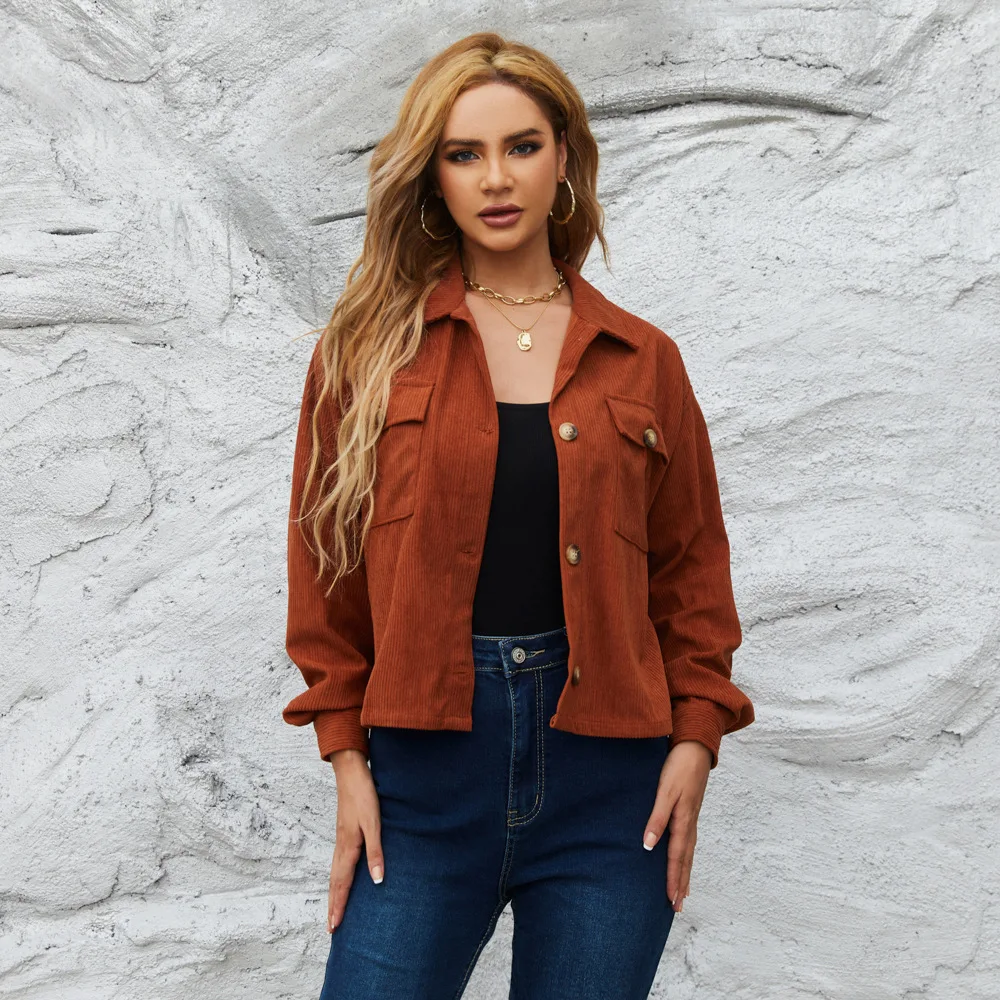 Girls' Autumn And Winter Short Corduroy Long Sleeve Shirt Solid Coat Lapel Loose Pocket Jacket
Girls' Autumn And Winter Short Corduroy Long Sleeve Shirt Solid Coat Lapel Loose Pocket Jacket