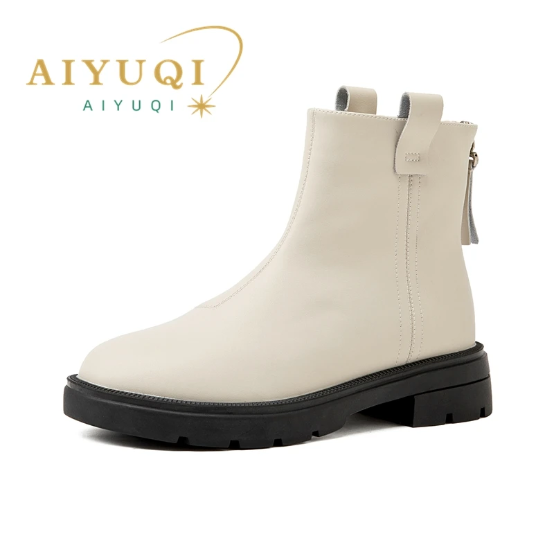

AIYUQI Short Boots Women Genuine Leather 2023 New Winter Women Chelsea Boots British Style Vintage Women Nakle Boots