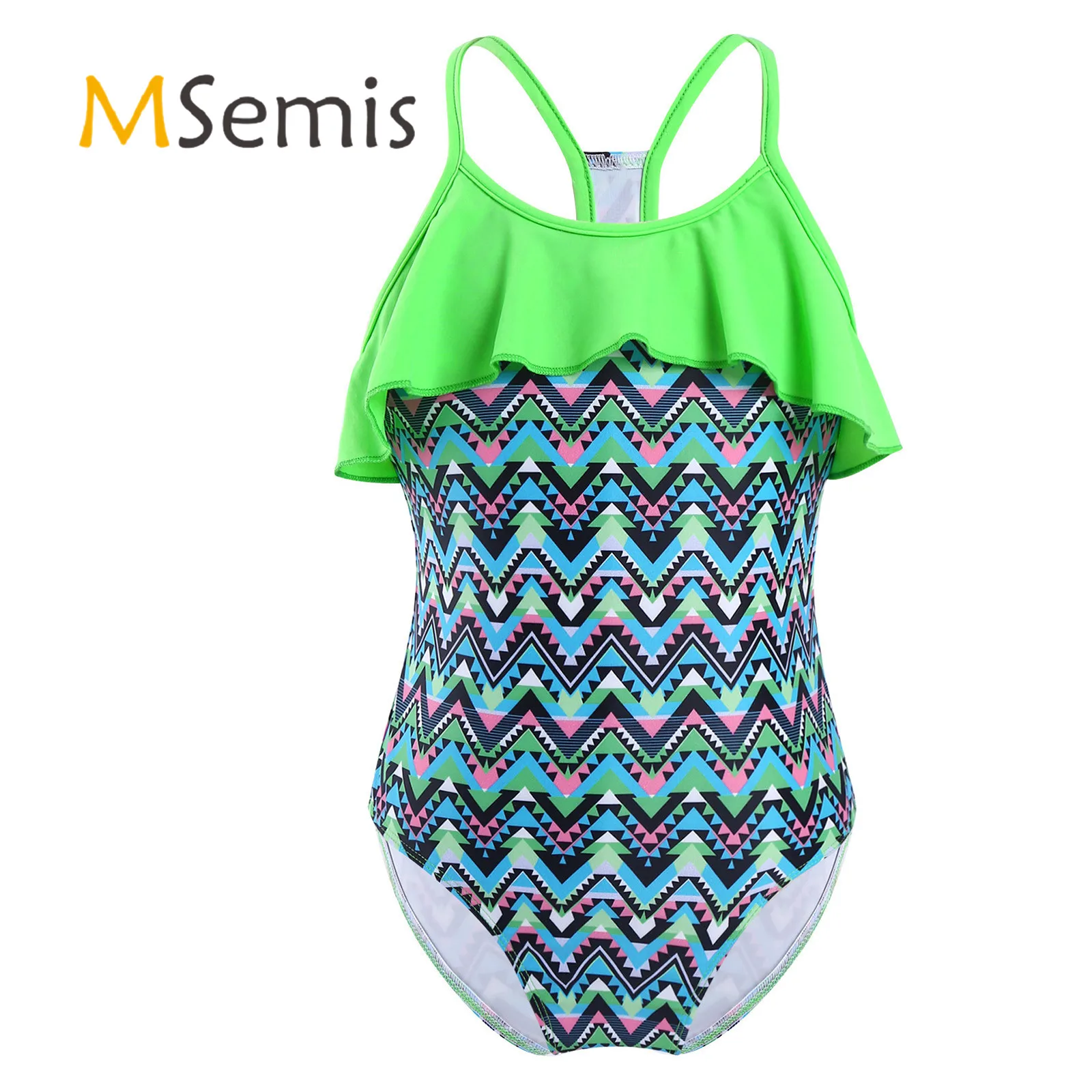 Kids Girls One-piece Swimming Suit Round Neck Straps Hollow Out Ruffle Trim Jumpsuit Bodysuit Beach Swimming Bathing Swimwear
Kids Girls One-piece Swimming Suit Round Neck Straps Hollow Out Ruffle Trim Jumpsuit Bodysuit Beach Swimming Bathing Swimwear