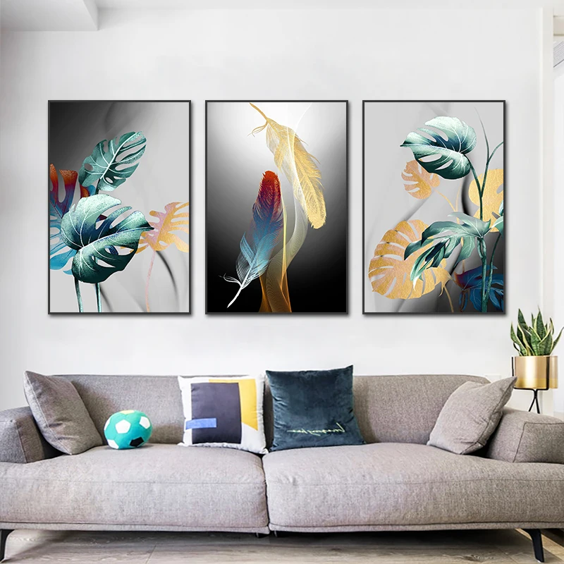 Leaves Feathers Green Golden Wall Art Canvas Paintings Prints Nordic Modern Artwork Poster Pictures Living Room Decoration
Leaves Feathers Green Golden Wall Art Canvas Paintings Prints Nordic Modern Artwork Poster Pictures Living Room Decoration