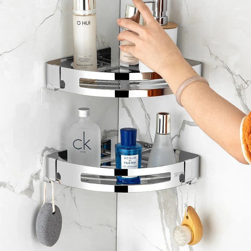 Bathroom Corner Shelf Shower Caddy No Drill, 304 Stainless Steel, with Two Hooks Matte Black triangle shower organizer
Bathroom Corner Shelf Shower Caddy No Drill, 304 Stainless Steel, with Two Hooks Matte Black triangle shower organizer