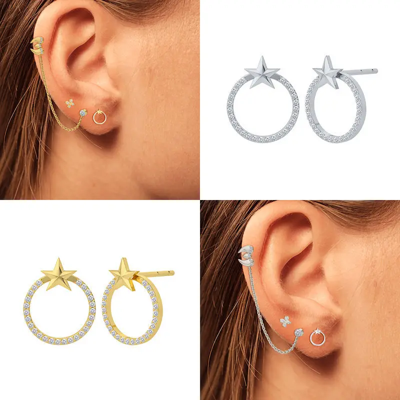 European and American Fashion XINGX round Ring Earrings Women's 925 Silver Stud Earrings Mini Circle Niche Full Diamond Earrings
European and American Fashion XINGX round Ring Earrings Women's 925 Silver Stud Earrings Mini Circle Niche Full Diamond Earrings