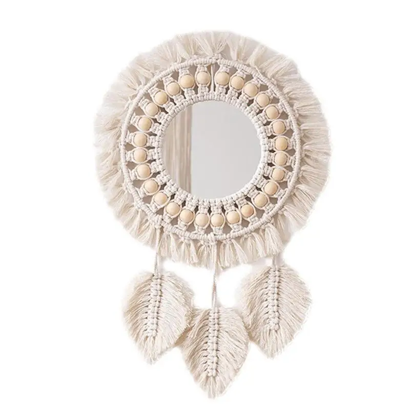 Boho Wall Decorative Mirror Woven Tapestry Bathroom Mirror With Hanging Rope Universal Round Makeup Mirror For Living Room
Boho Wall Decorative Mirror Woven Tapestry Bathroom Mirror With Hanging Rope Universal Round Makeup Mirror For Living Room