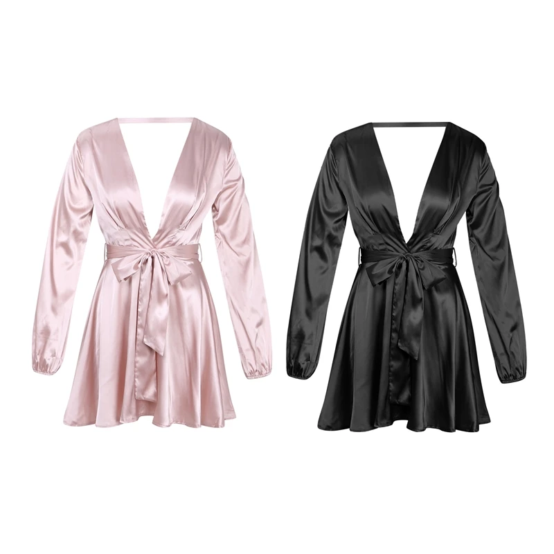 Соблазнительное Повседневное платье с длинным рукавом, Женские однотонные мини-платья с V-образным вырезом, короткое вечернее Клубное плат...
Соблазнительное Повседневное платье с длинным рукавом, Женские однотонные мини-платья с V-образным вырезом, короткое вечернее Клубное плат...