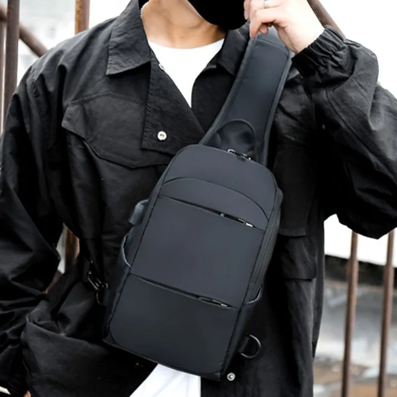 

Нейлоновая Мужская водонепроницаемая многофункциональная сумка через плечо с USB-разъемом, дорожная сумка-мессенджер, нагрудная сумка для коротких поездок для мужчин, 2023