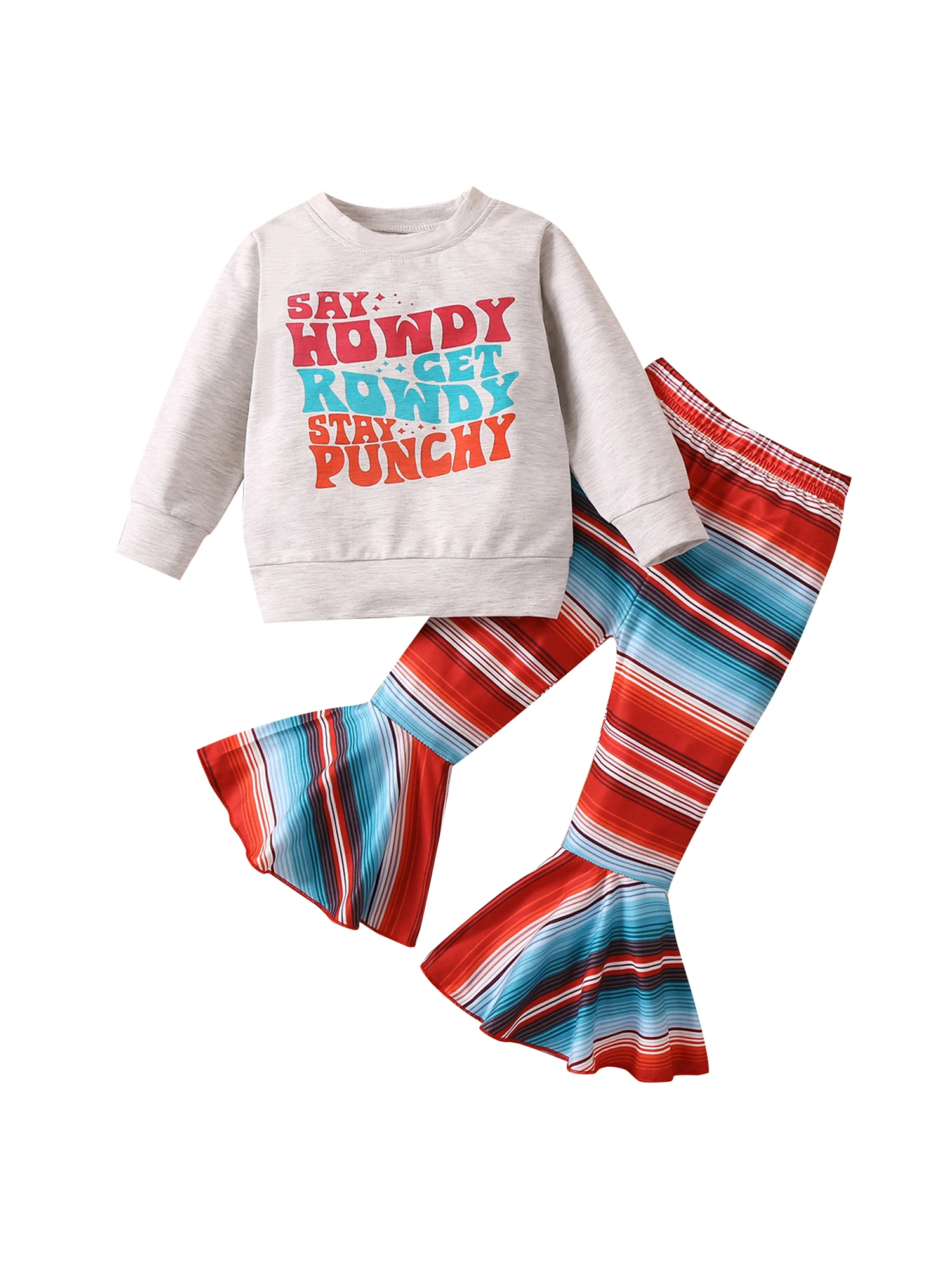 Детский свитшот с принтом коровы, расклешенные брюки
Детский свитшот с принтом коровы, расклешенные брюки