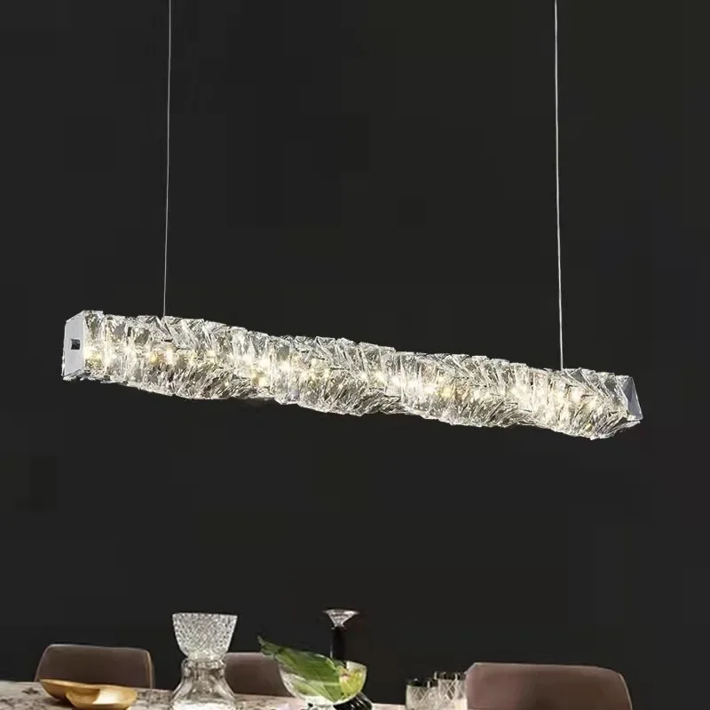 

Новая современная хрустальная Подвесная лампа в скандинавском стиле для кухонного островка, длинная люстра, Подвесная лампа для столовой, домашний декор, строительные осветительные приборы