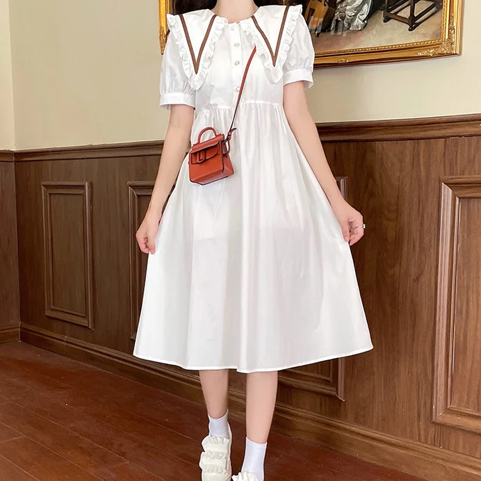 Платье женское хлопковое с коротким рукавом, свободная тонкая дизайнерская юбка во французском стиле для учеников младшей и старшей школы, ...
Платье женское хлопковое с коротким рукавом, свободная тонкая дизайнерская юбка во французском стиле для учеников младшей и старшей школы, ...