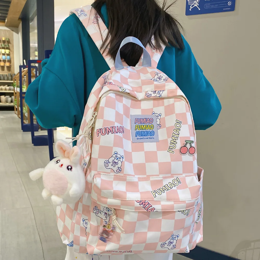 Fashion Woman Backpack Cute laptop Large Capacity Schoolbags for Teenage Cartoon Plaid Anti-theft Shoulder Bags Travel Backpack
Fashion Woman Backpack Cute laptop Large Capacity Schoolbags for Teenage Cartoon Plaid Anti-theft Shoulder Bags Travel Backpack