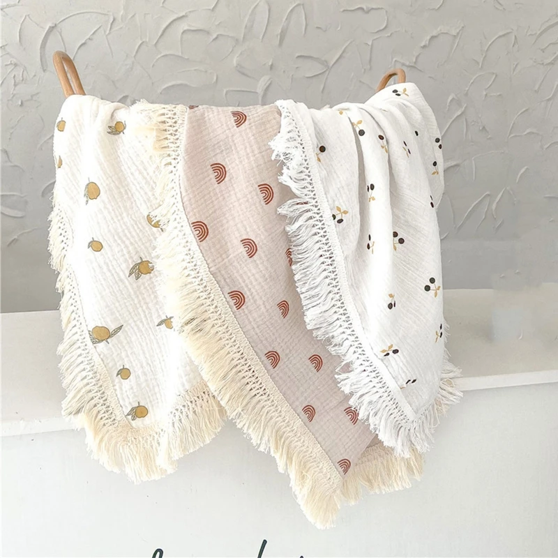 Baby Tassel Swaddle Wrap Soft Cotton Muslin Receiving Blanket Infant Sleeping Quilt Bed Cover Newborn Photography Props
Baby Tassel Swaddle Wrap Soft Cotton Muslin Receiving Blanket Infant Sleeping Quilt Bed Cover Newborn Photography Props