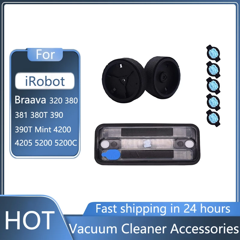 For iRobot Braava 320 380 380T Mint 4200 5200 5200C Robot Vacuum Cleaner Parts Mop Cloths Water Wick Cap Wet Tray Accessories
For iRobot Braava 320 380 380T Mint 4200 5200 5200C Robot Vacuum Cleaner Parts Mop Cloths Water Wick Cap Wet Tray Accessories