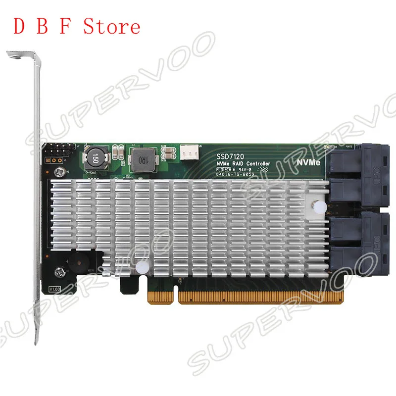 HighPoint SSD7120 PCI-Express 3.0 X16 U.2 Ultra-High Performance, Flexible NVMe U.2 RAID Controller
HighPoint SSD7120 PCI-Express 3.0 X16 U.2 Ultra-High Performance, Flexible NVMe U.2 RAID Controller