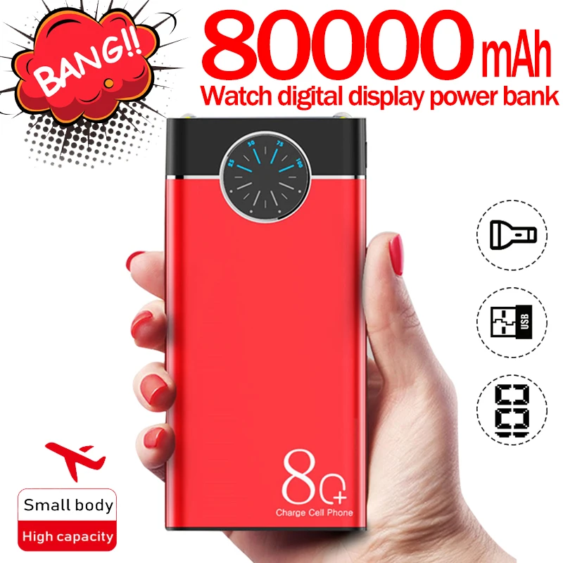 80000mAh Power Bank Portable MobilePhone 4USB Fast Charging External Battery LED Light Roulette Display PoverBank for Smartphone
80000mAh Power Bank Portable MobilePhone 4USB Fast Charging External Battery LED Light Roulette Display PoverBank for Smartphone
